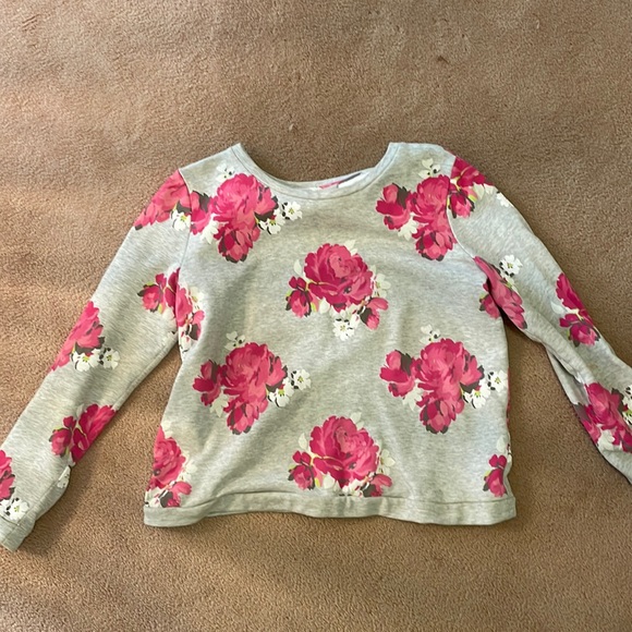 Loft Medium petite grey floral sweatshirt - Picture 1 of 2